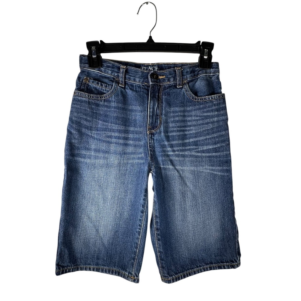 The Children's Place Boys Denim Shorts Blue Size 12S Slim‎ Adjustable Waist